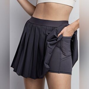 NEW Kyodan Black Tennis Skirt with Built-in Shorts Size M